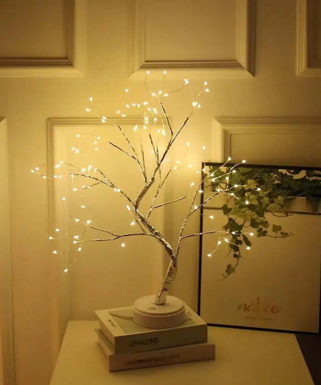 Bonsai Fairy Tree Lights Warm White Wood Desk Lamp - Home & Garden > Lighting