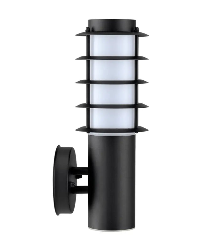 Borda Exterior Louvred Wall Light 304 Stainless Steel Black IP44 - BORDA1-Exterior Wall Lights-CLA Lighting