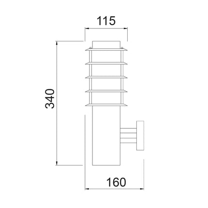 Borda Exterior Louvred Wall Light 304 Stainless Steel IP44 - BORDA2-Exterior Wall Lights-CLA Lighting