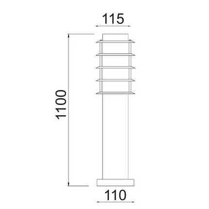 Borda Louvred Bollard Light Long 304 Stainless Steel IP44 - BORDA6-Bollard Lights-CLA Lighting