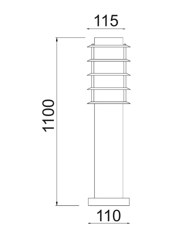 Borda Louvred Bollard Light Long 304 Stainless Steel IP44 - BORDA6-Bollard Lights-CLA Lighting