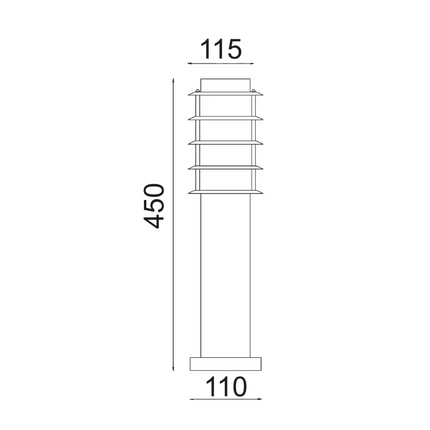 Borda Louvred Bollard Light Short 304 Stainless Steel Black IP44 - BORDA3-Bollard Lights-CLA Lighting