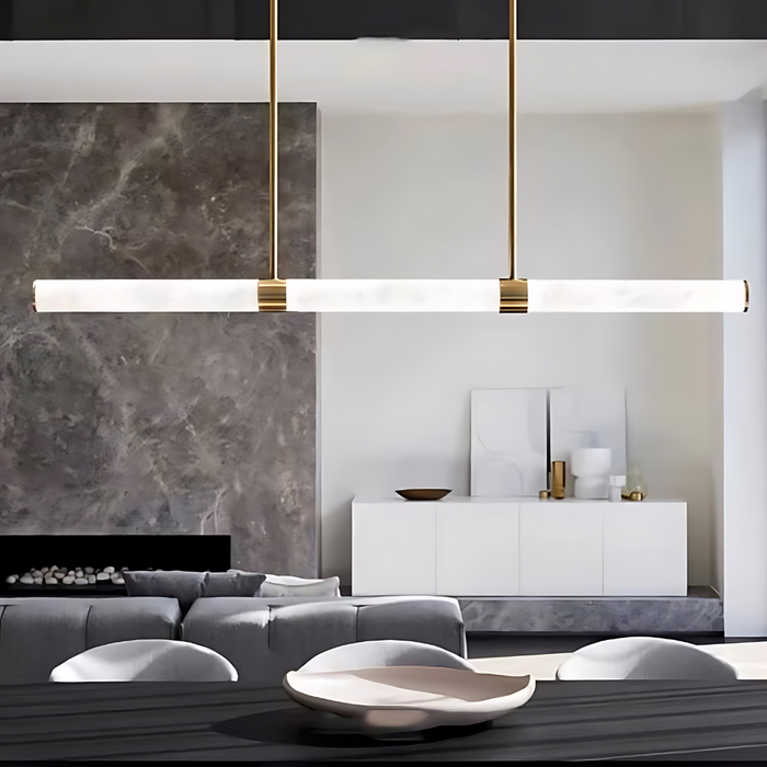 MADISON 1500 Spanish Marble Linear LED Pendant - Brass