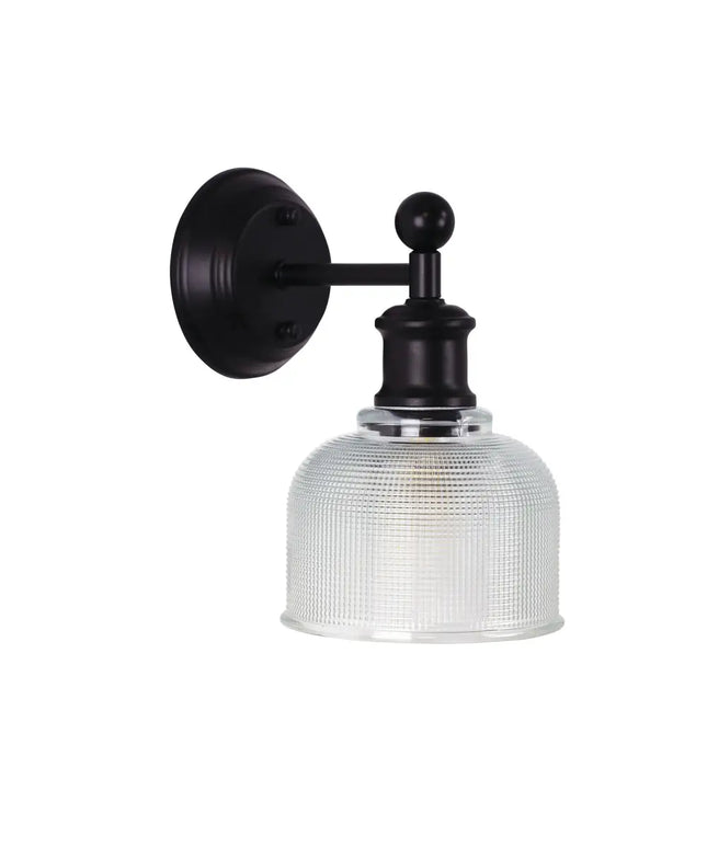 Brighton Wall Light Black & Clear Glass - OL69371CL-Wall Sconce-Oriel Lighting