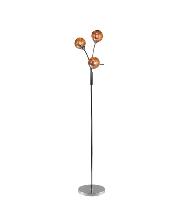 Candice Futuristic Chrome 3 Light Floor Lamp-Floor Lamps-Lexi Lighting