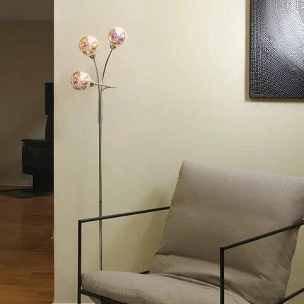 Candice Futuristic Chrome 3 Light Floor Lamp-Floor Lamps-Lexi Lighting