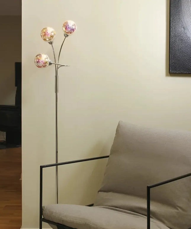 Candice Futuristic Chrome 3 Light Floor Lamp-Floor Lamps-Lexi Lighting