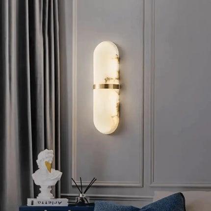 Castello Brass Spanish Marble LED Wall Light - Wall Light