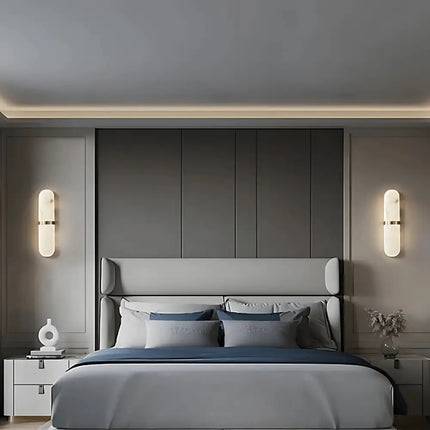 Castello Brass Spanish Marble LED Wall Light - Wall Light