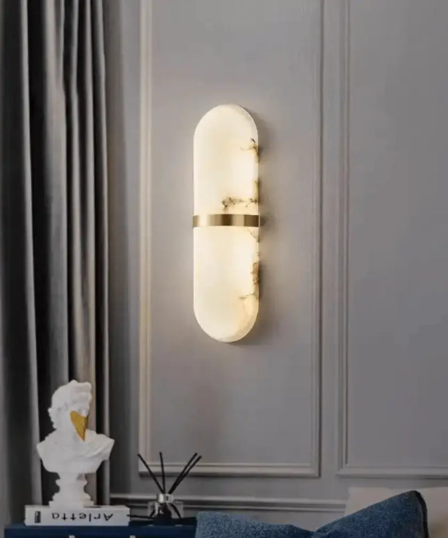 Castello Brass Spanish Marble LED Wall Light - Wall Light