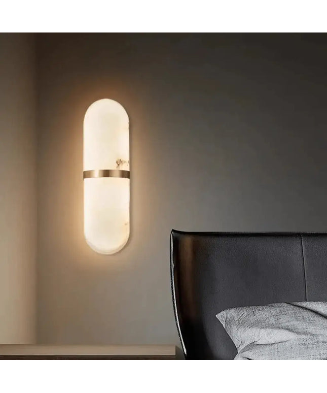 Castello Brass Spanish Marble LED Wall Light - Wall Light