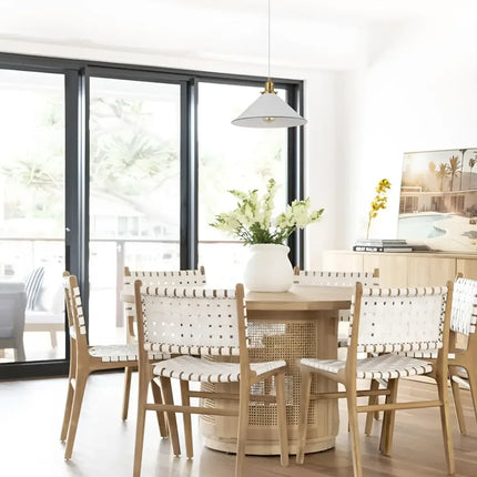 Cerema Coolie White with Antique Brass & Black Highlight Pendant Lights-Pendant Light-CLA Lighting