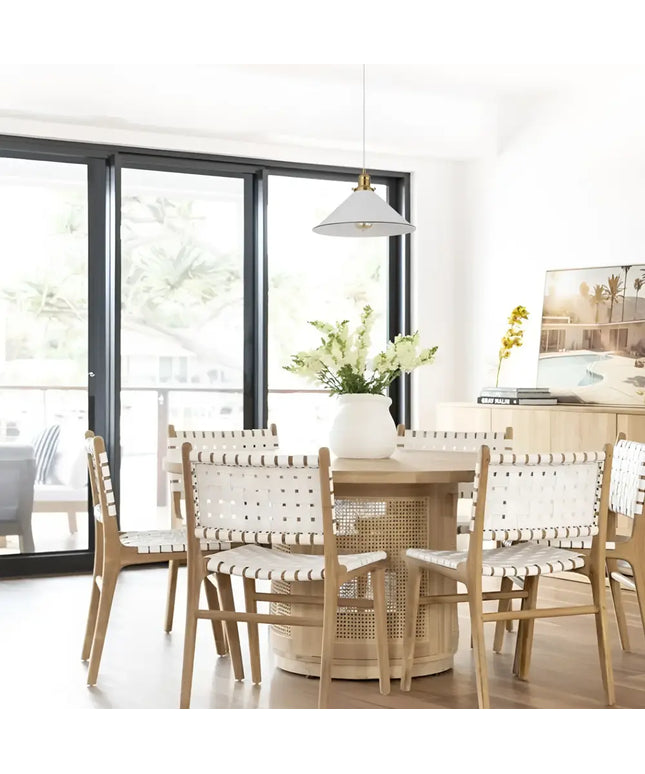 Cerema Coolie White with Antique Brass & Black Highlight Pendant Lights-Pendant Light-CLA Lighting