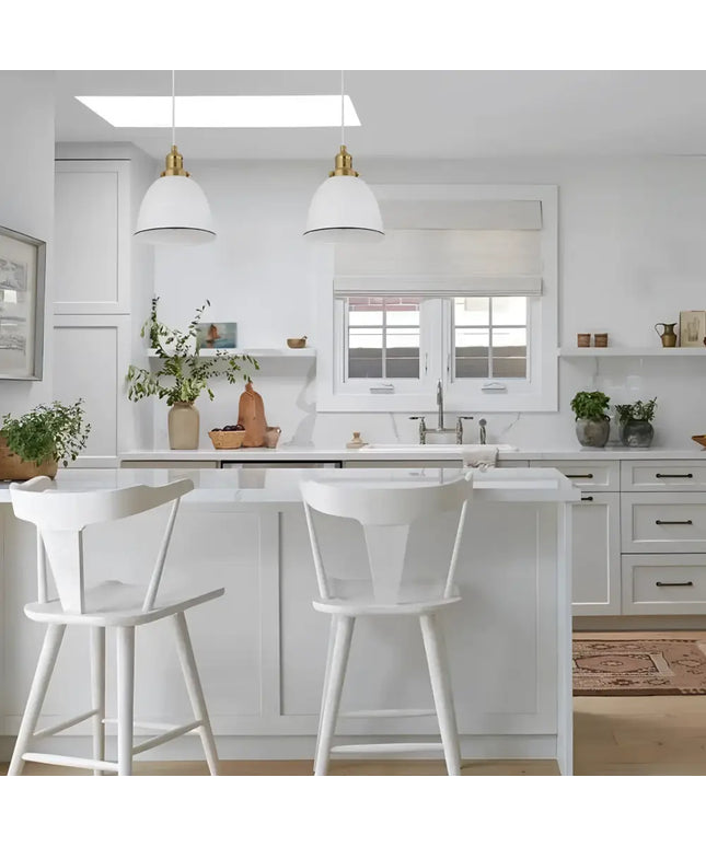 Cerema Ellipse White with Antique Brass & Black Highlight Pendant Lights-Pendant Light-CLA Lighting