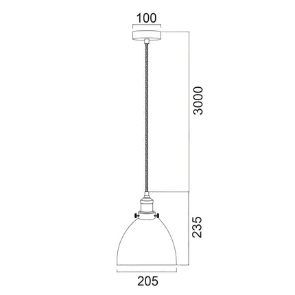 Cerema Ellipse White with Antique Brass & Black Highlight Pendant Lights-Pendant Light-CLA Lighting