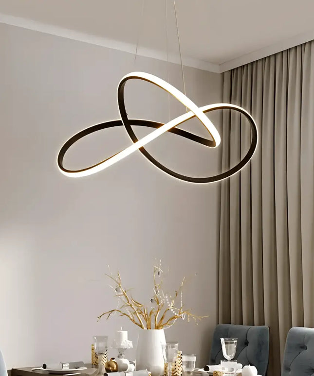 Charlotte 500mm Tri-Colour LED Pendant Light | Modern Black Aluminium Ceiling Light