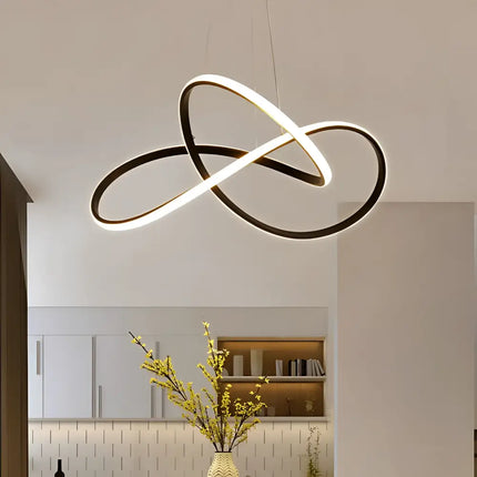 Charlotte 500mm Tri-Colour LED Pendant Light | Modern Black Aluminium Ceiling Light