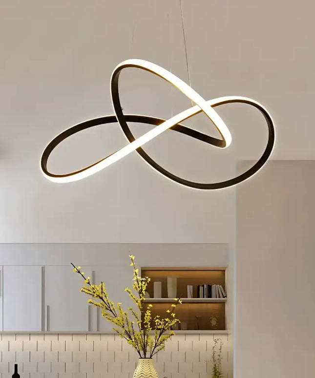 Charlotte 500mm Tri-Colour LED Pendant Light | Modern Black Aluminium Ceiling Light