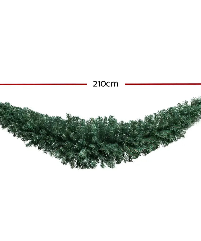 Christmas Garland 2.1M Xmas Tree Decoration Green-Occasions > Christmas-Dropli
