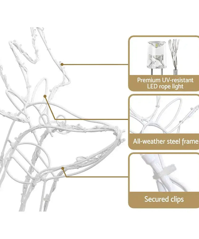 Christmas Motif Lights LED Rope Reindeer Waterproof Outdoor-Occasions > Christmas-Dropli