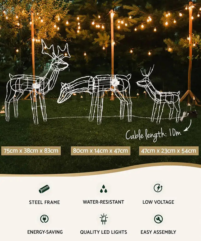 Christmas Motif Lights LED Rope Reindeer Waterproof Outdoor-Occasions > Christmas-Dropli