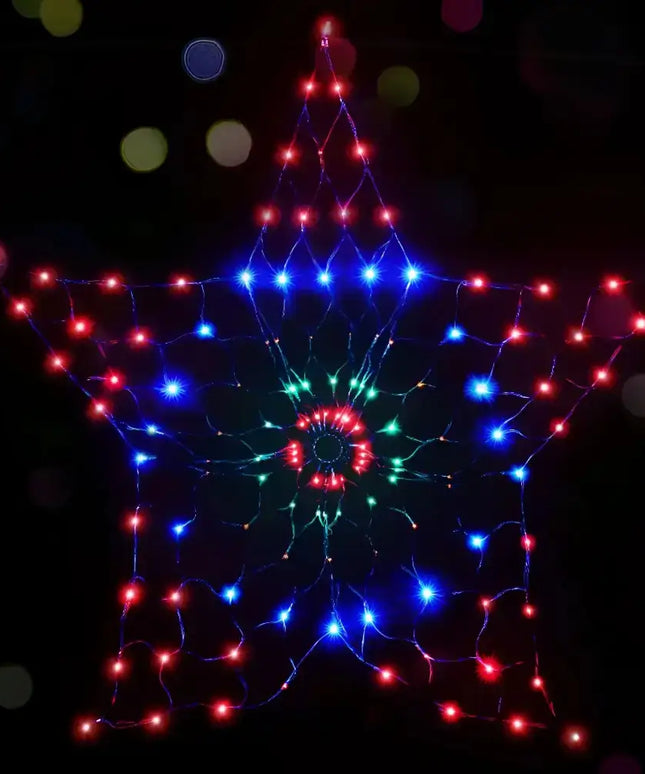 Christmas Lights Motif LED Star Net Waterproof Outdoor Colourful-Home & Garden > Garden Lights-Dropli
