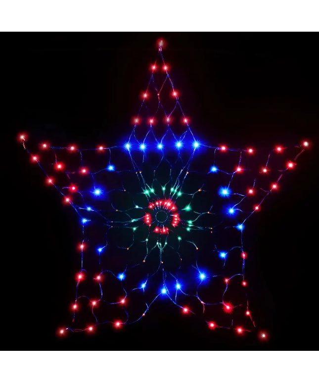 Christmas Lights Motif LED Star Net Waterproof Outdoor Colourful-Home & Garden > Garden Lights-Dropli