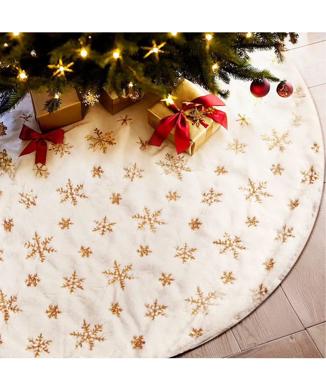 Christmas Tree Skirt 120cm Snowflake Ornaments Xmas Decorations - Occasions > Christmas > Christmas Decorations