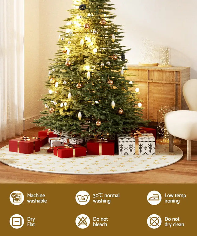 Christmas Tree Skirt 120cm Snowflake Ornaments Xmas Decorations - Occasions > Christmas > Christmas Decorations