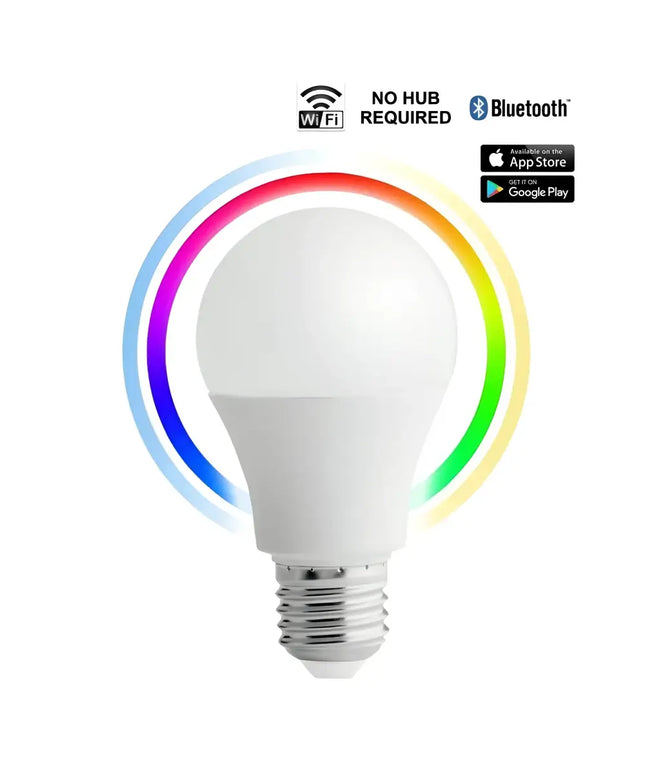 CLA SMART 10W LED Smart Dimmable RGB + Tricolour GLS - E27/B22-GLOBES-CLA Lighting