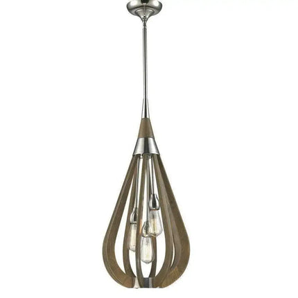 CLA BONITO - 1/3/6 Light Pendant - Medium / Taupe Wood - PENDANTS