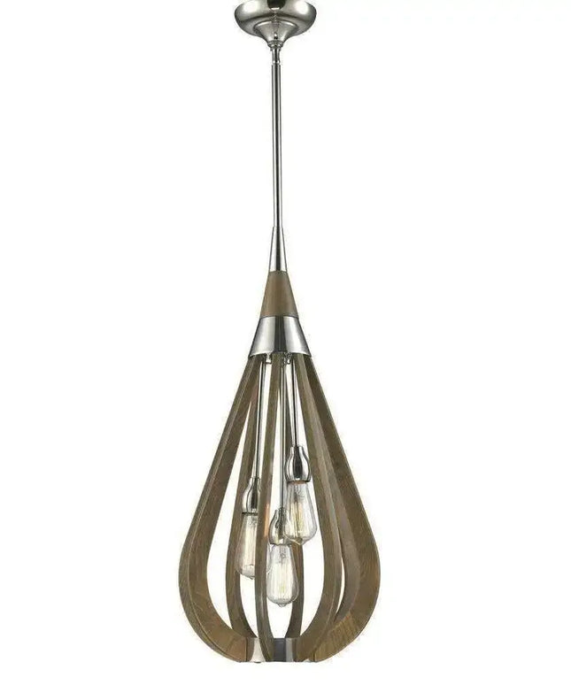 CLA BONITO - 1/3/6 Light Pendant - Medium / Taupe Wood - PENDANTS