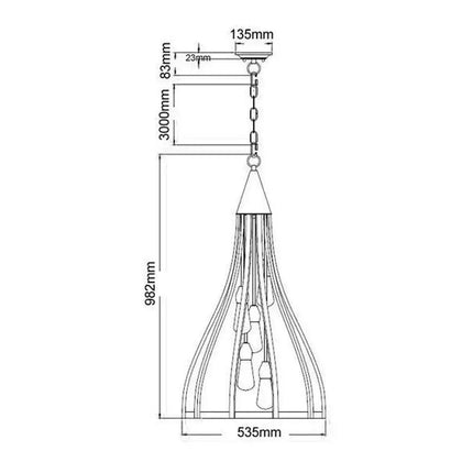 CLA KHALEESI - 1,3,5 Light Pendant - PENDANTS
