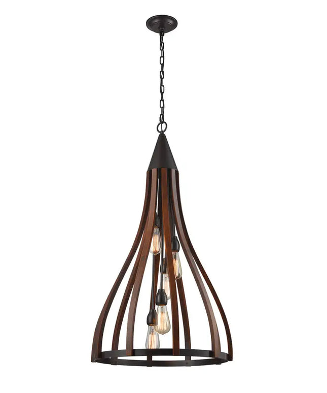 CLA KHALEESI - 1,3,5 Light Timber Pendant Light Series - Large - 5 Light - PENDANTS