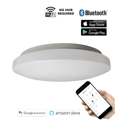 CLA SMTOYS1 LED Smart White Round Dimmable Tri-CCT Oyster Light CLA Lighting, Ceiling & Wall, cla-smtoys1-led-smart-white-round-dimmable-tri-cct-oyster-light