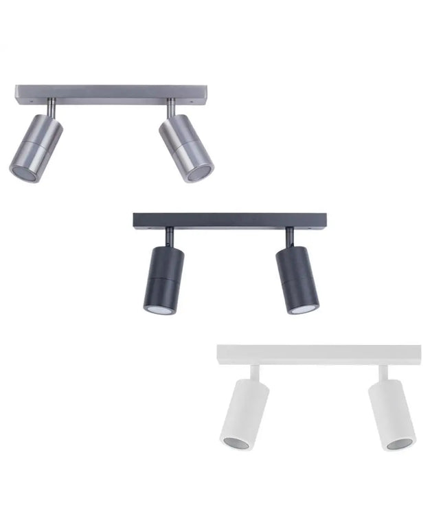 CLA PG2BAR - 2xGU10 2 Light Bar Adjustable Rail Ceiling Spot Light IP44-Ceiling Light Fixtures-CLA Lighting