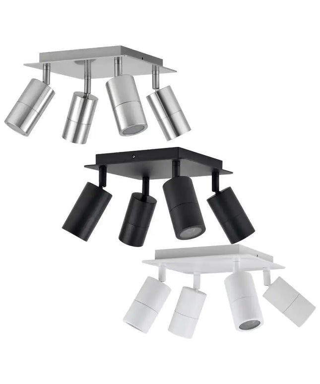 CLA PG4SQ - 4xGU10 4 Light Square Adjustable Spot Light IP44-Ceiling Light Fixtures-CLA Lighting