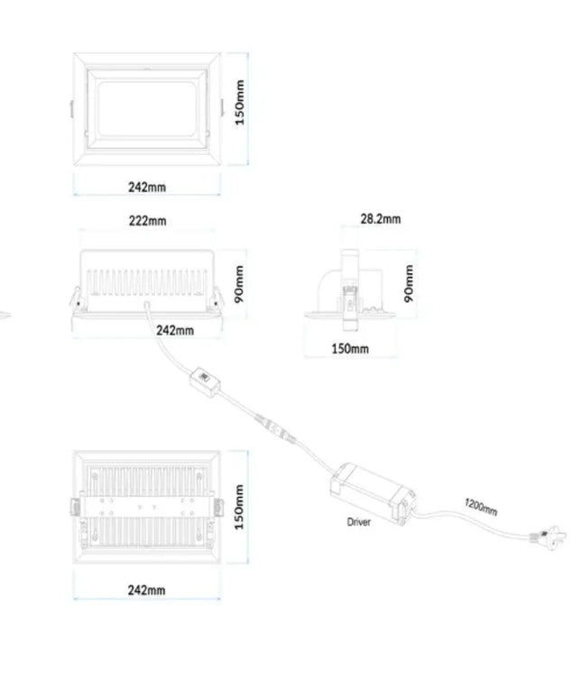 CLA SHOPTRI - 35W LED Tri-Colour Dimmable Recessed Shop Lighter Downlight IP20 240V CLA Lighting, DOWNLIGHTS, cla-shoptri-35w-led-tri-colour-dimmable-recessed-shop-lighter-downlight-ip20-240v