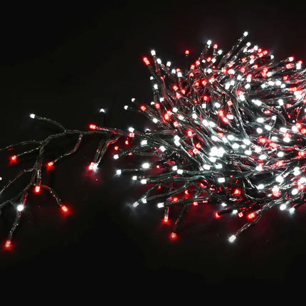 Red and white LED fairy lights from Cluster Lights 720 LEDs in six color options
