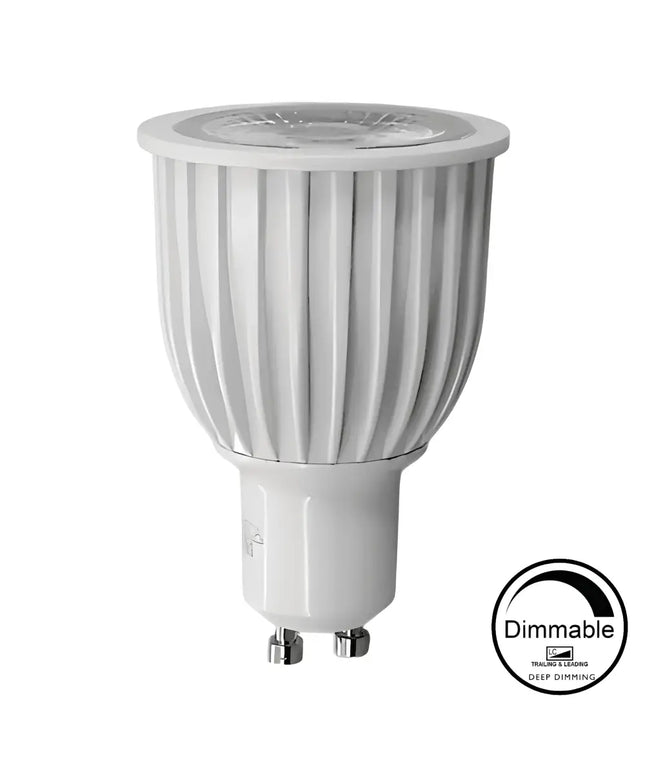 White dimmable LED light bulb for commercial use in GU10 socket, 8W power output