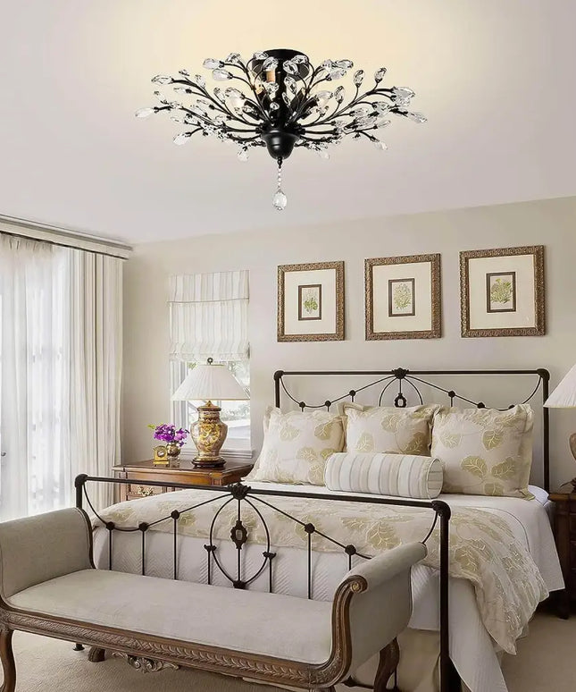 Crystal Ceiling Light Vintage Chandelier, 5 Lights