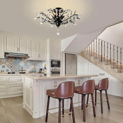 Crystal Ceiling Light Vintage Chandelier 5 Lights - Home & Garden > Lighting