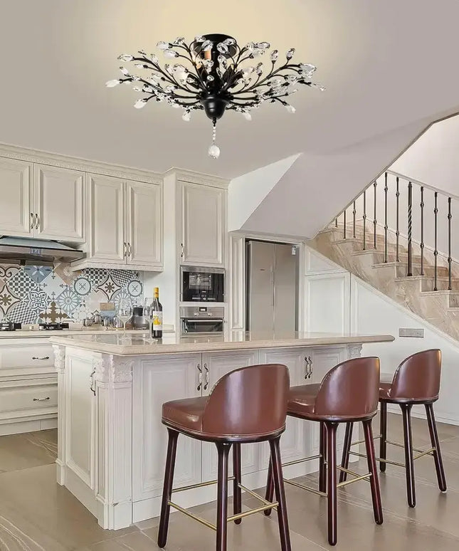 Crystal Ceiling Light Vintage Chandelier 5 Lights - Home & Garden > Lighting