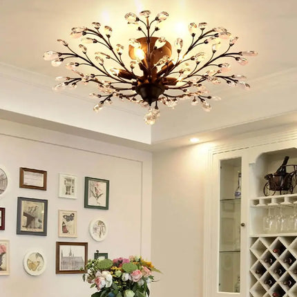 Crystal Ceiling Light Vintage Chandelier 5 Lights - Home & Garden > Lighting
