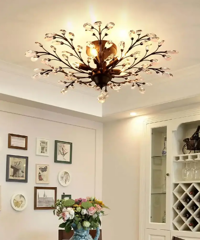 Crystal Ceiling Light Vintage Chandelier 5 Lights - Home & Garden > Lighting