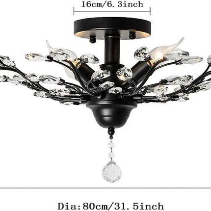 Crystal Ceiling Light Vintage Chandelier 5 Lights - Home & Garden > Lighting