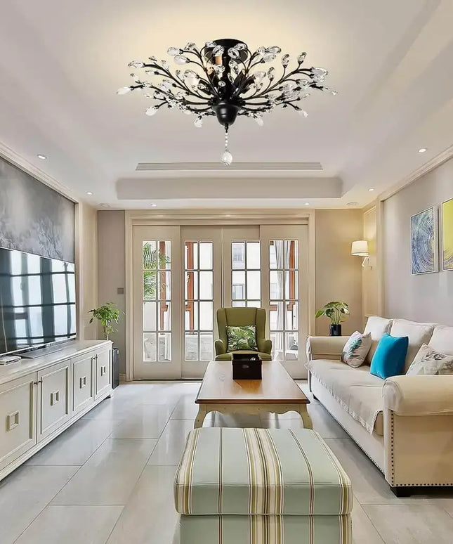 Crystal Ceiling Light Vintage Chandelier 5 Lights - Home & Garden > Lighting