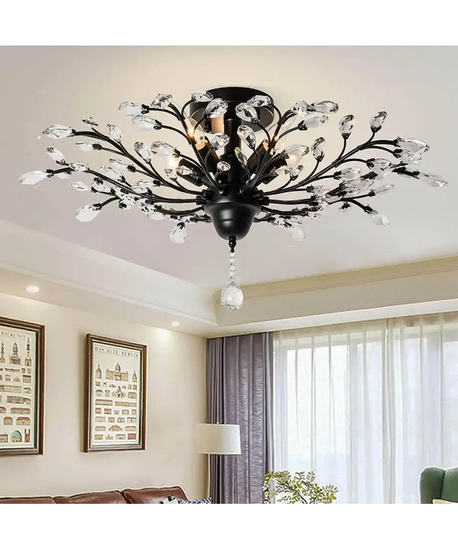 Crystal Ceiling Light Vintage Chandelier 5 Lights - Home & Garden > Lighting