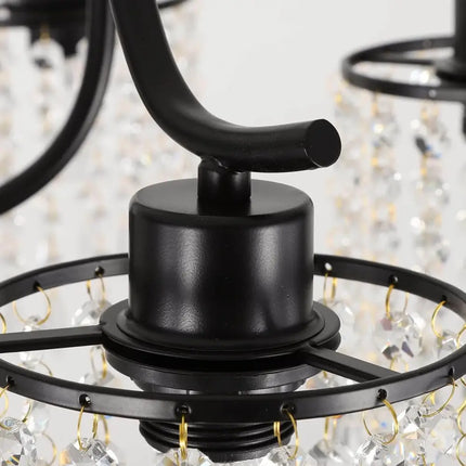 Crystal Chandelier Industrial Farmhouse Black - Home & Garden > Lighting