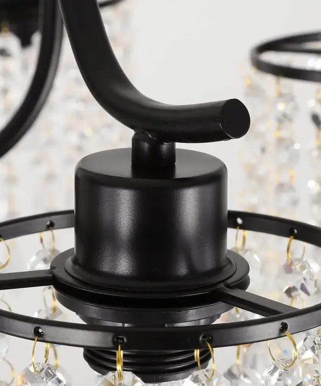 Crystal Chandelier Industrial Farmhouse Black - Home & Garden > Lighting